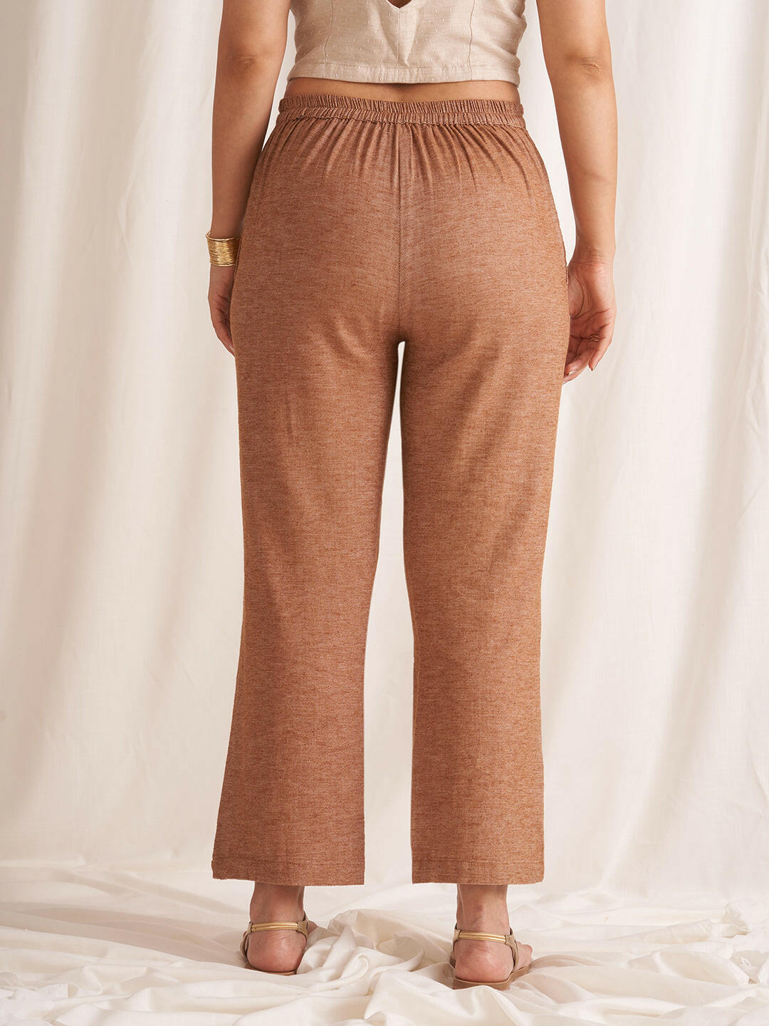 Linen Blend Pull-On Pants